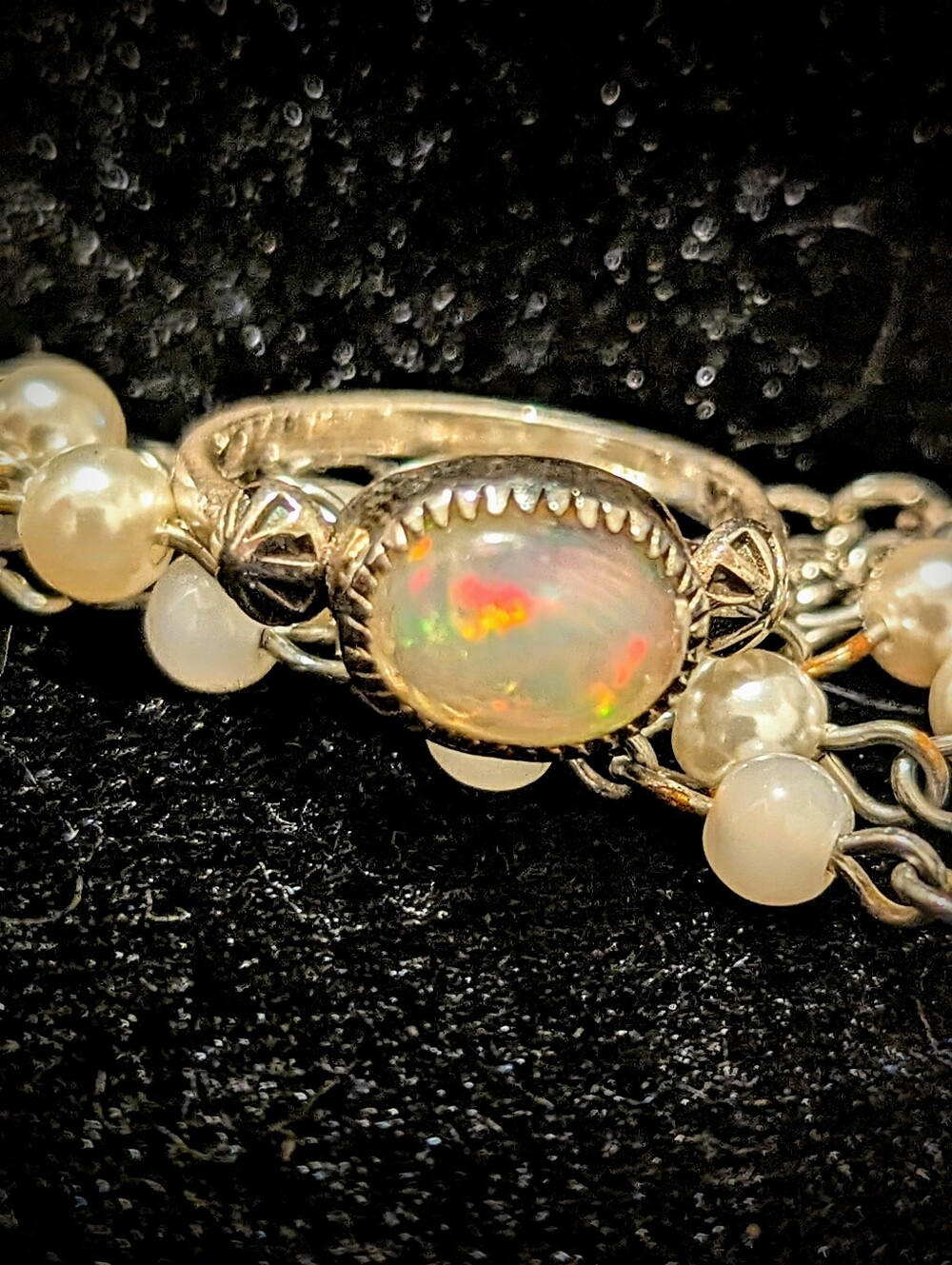 Petite Ethiopian Opal Sterling Silver Ring - Picture 5 of 10